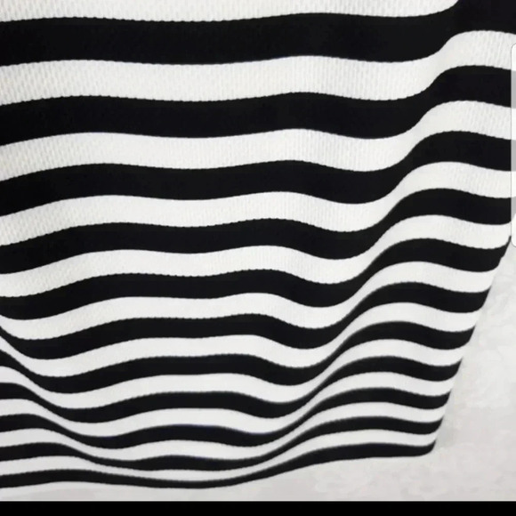 Bar III Black and White Keyhole Stripe Dress - Picture 4 of 6